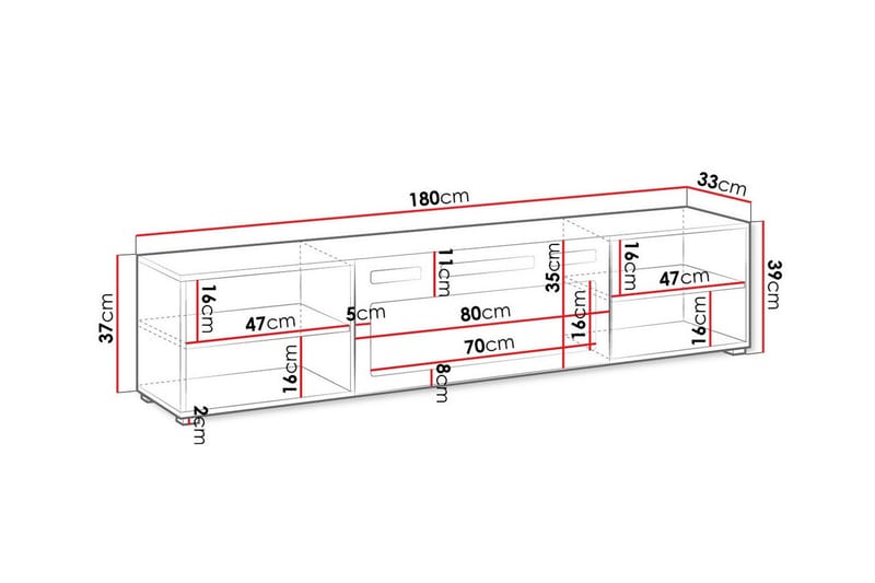 TV-skap Juniskär 180 cm - Hvid - Møbler - TV- & Mediamøbler - TV-skap