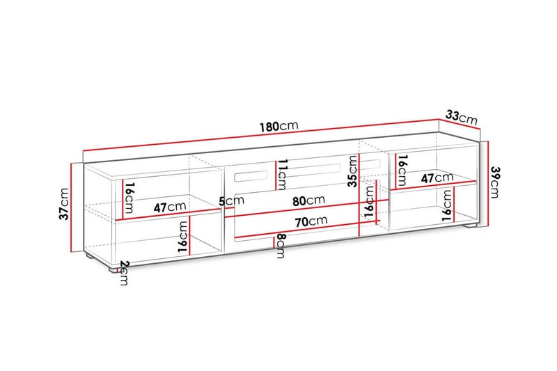 TV-skap Juniskär 180 cm - Hvid - Møbler - TV- & Mediamøbler - TV-skap