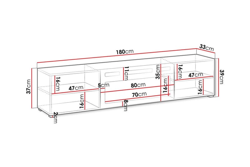 TV-skap Juniskär 180 cm - Svart - Møbler - TV- & Mediamøbler - TV-skap