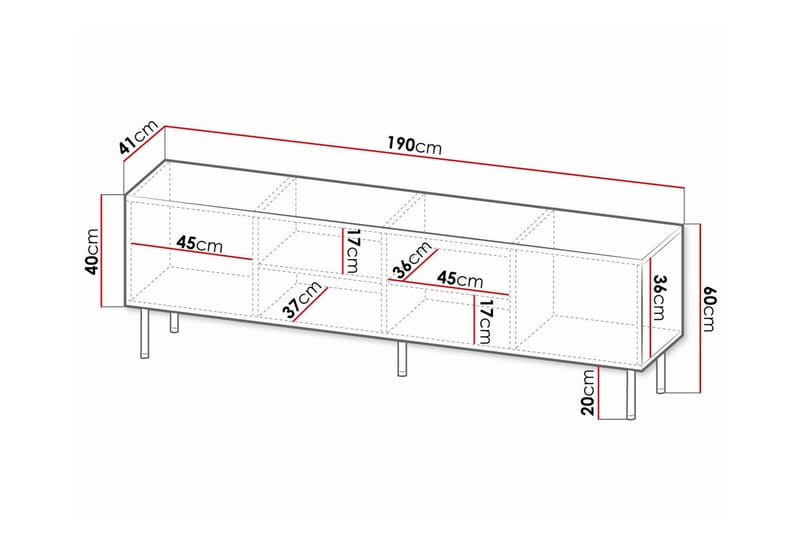 TV-skap Juniskär 190 cm - Hvid - Møbler - TV- & Mediamøbler - TV-skap