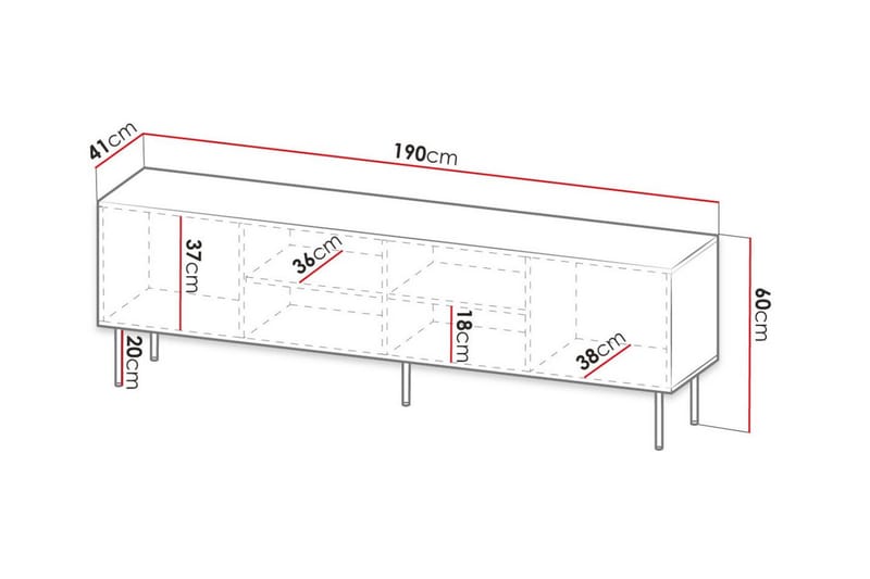 TV-skap Juniskär 190 cm - Hvid - Møbler - TV- & Mediamøbler - TV-skap