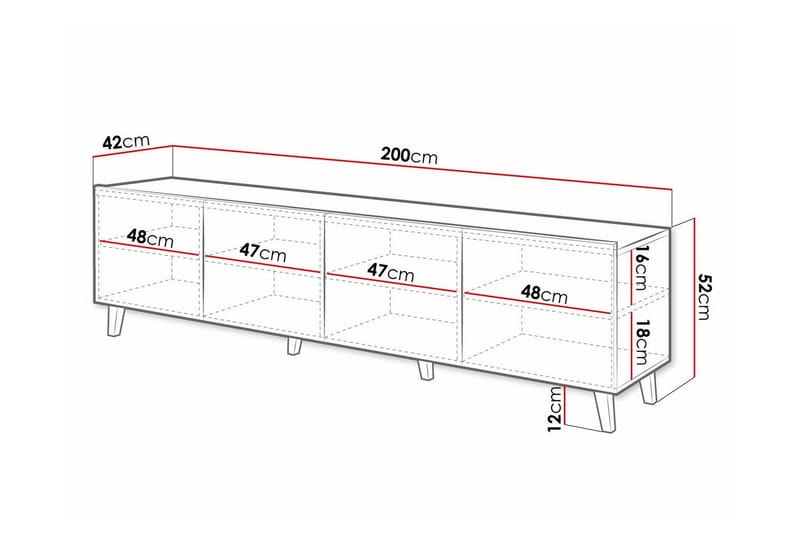 TV-skap Juniskär 200 cm - Hvid - Møbler - TV- & Mediamøbler - TV-skap