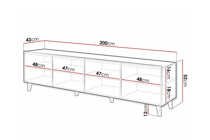 TV-skap Juniskär 200 cm - Hvid - Møbler - TV- & Mediamøbler - TV-skap