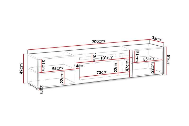 TV-skap Juniskär 200 cm - Hvid - Møbler - TV- & Mediamøbler - TV-skap