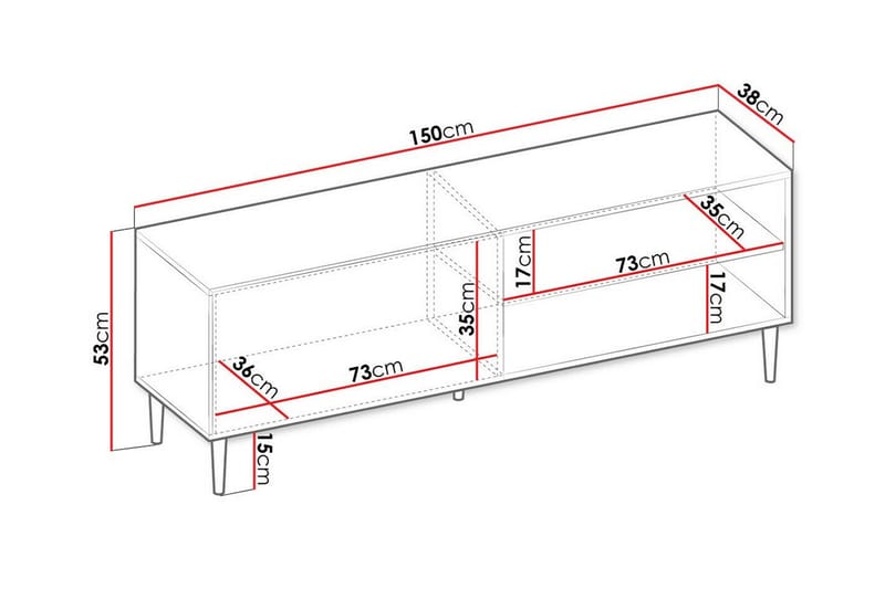 TV-skap Kintore 150 cm - Hvid - Møbler - TV- & Mediamøbler - TV-skap