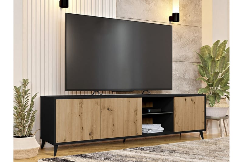 TV-skap Kintore 180 cm - Svart - Møbler - TV- & Mediamøbler - TV-skap