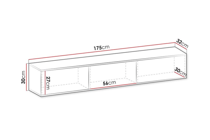 TV-skap Klinkerville 175 cm - Hvid - Møbler - TV- & Mediamøbler - TV-skap