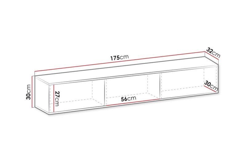 TV-skap Klinkerville 175 cm - Hvid - Møbler - TV- & Mediamøbler - TV-skap