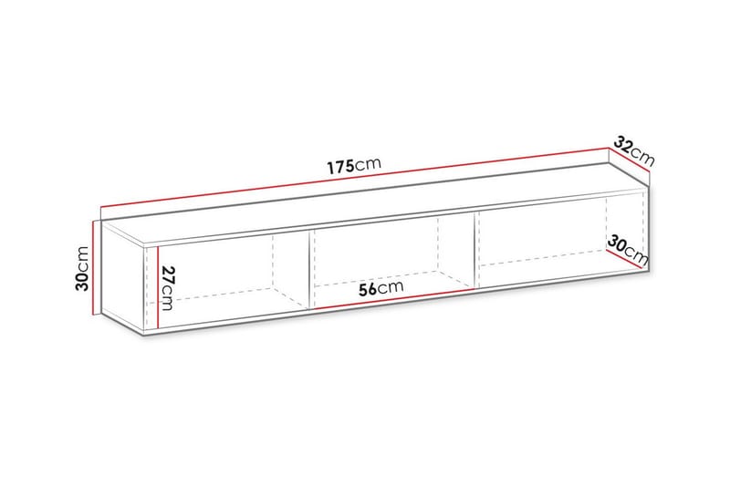 TV-skap Klinkerville 175 cm - Svart - Møbler - TV- & Mediamøbler - TV-skap