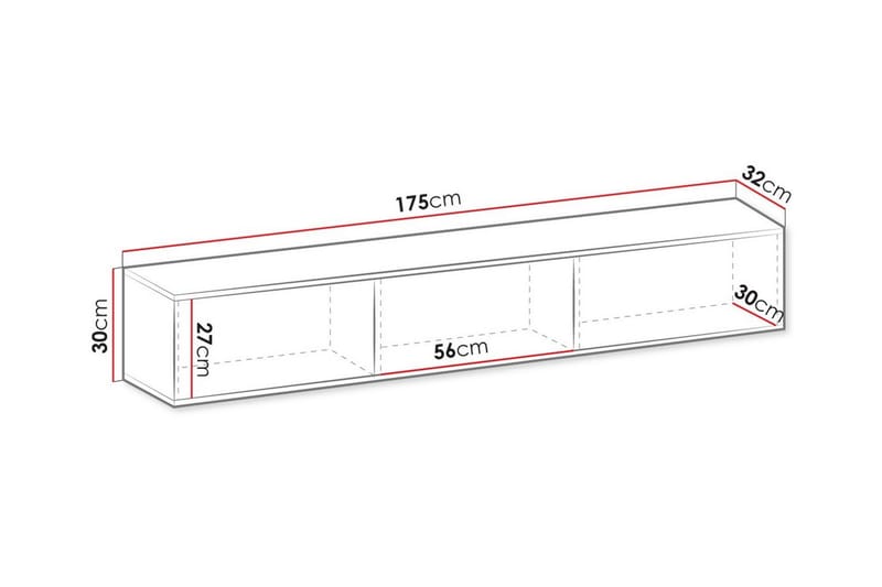 TV-skap Klinkerville 175 cm - Svart - Møbler - TV- & Mediamøbler - TV-skap