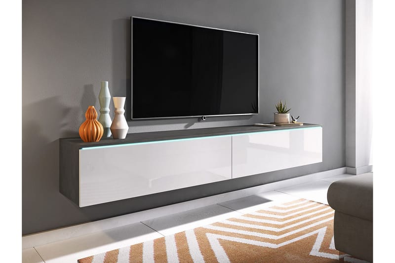 Tv-skap Lourmais 180 cm Hvit LED - Hvit - TV-skap