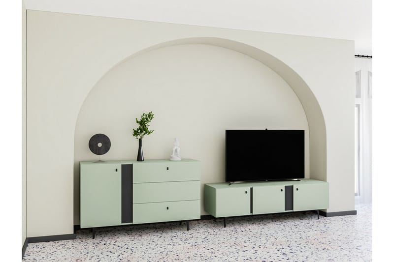 TV-skap Rathmore 165 cm - Grøn - Møbler - TV- & Mediamøbler - TV-skap