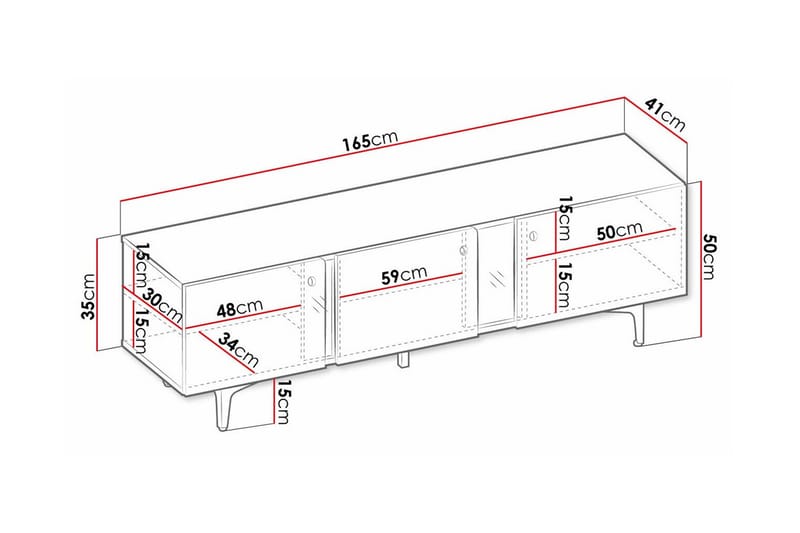 TV-skap Rathmore 165 cm - Grøn - Møbler - TV- & Mediamøbler - TV-skap