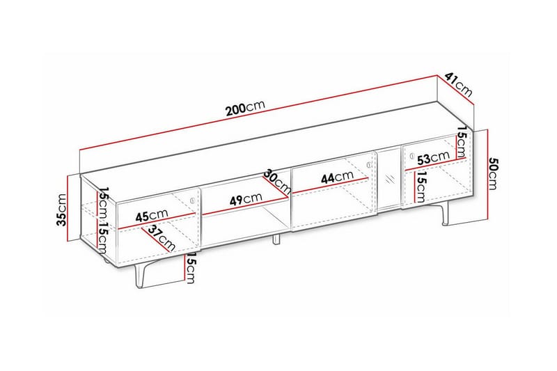 TV-skap Rathmore 200 cm - Blå - Møbler - TV- & Mediamøbler - TV-skap