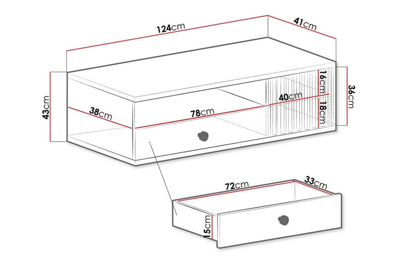 TV-skap Rosehall 124 cm - Svart - Møbler - TV- & Mediamøbler - TV-skap