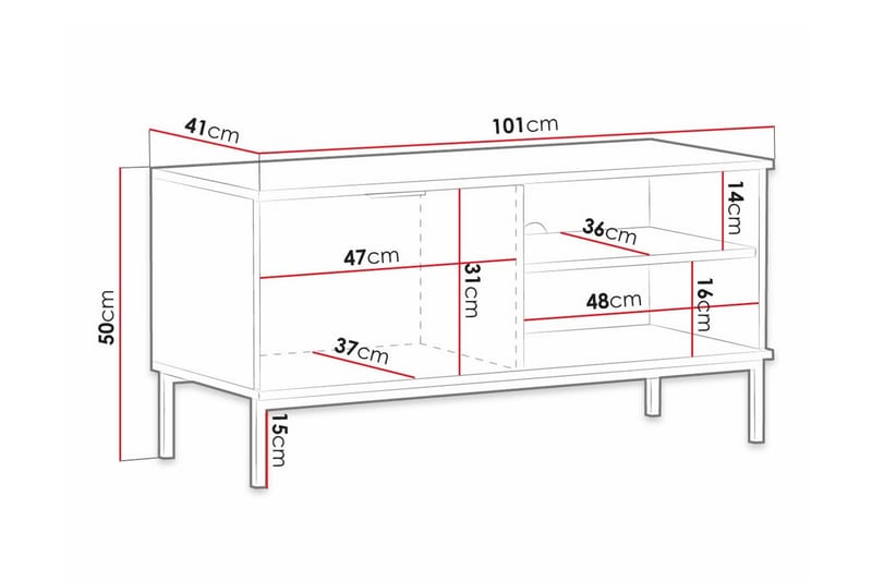 TV-skap Staffin 101 cm - Blå - Møbler - TV- & Mediamøbler - TV-skap