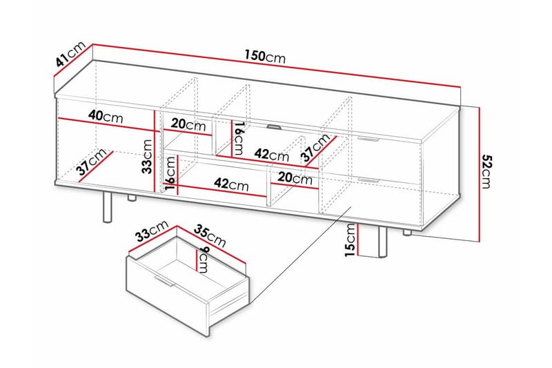 TV-skap Staffin 150 cm - Cashmere - Møbler - TV- & Mediamøbler - TV-skap