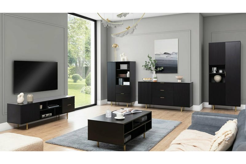 TV-skap Staffin 150 cm - Svart - Møbler - TV- & Mediamøbler - TV-skap