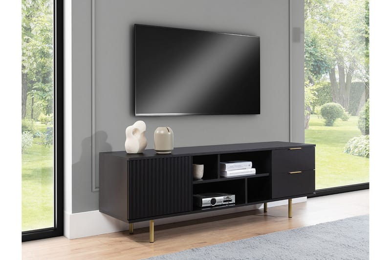 TV-skap Staffin 150 cm - Svart - Møbler - TV- & Mediamøbler - TV-skap