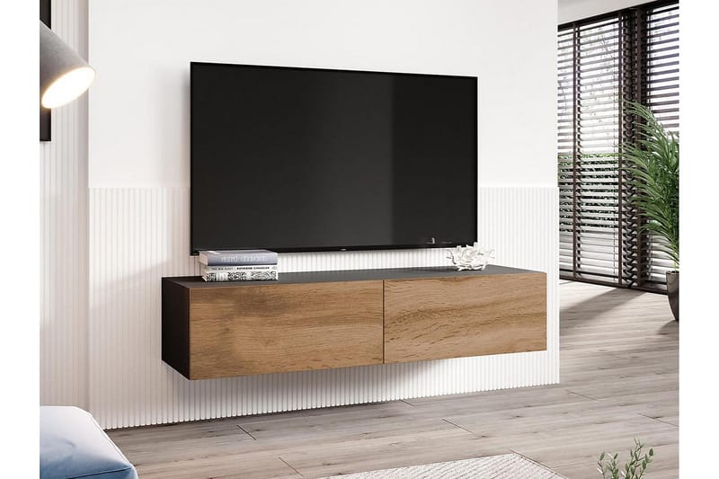 Tv-skap Veria 140 cm - Natur/Svart - Møbler - TV- & Mediamøbler - TV-skap