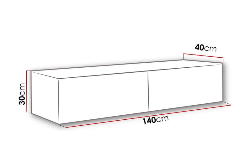 Tv-skap Veria 140 cm - Natur/Svart - Møbler - TV- & Mediamøbler - TV-skap