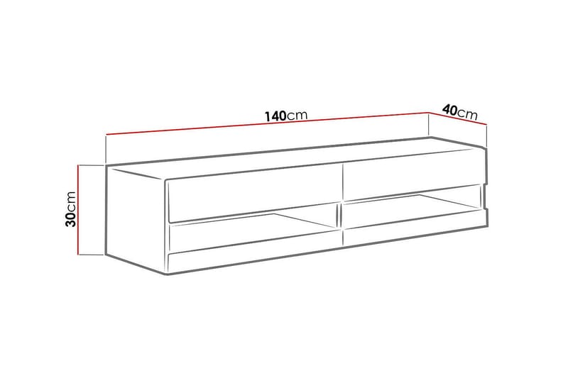 Tv-skap Veria 140 cm - Natur/Svart - Møbler - TV- & Mediamøbler - TV-skap