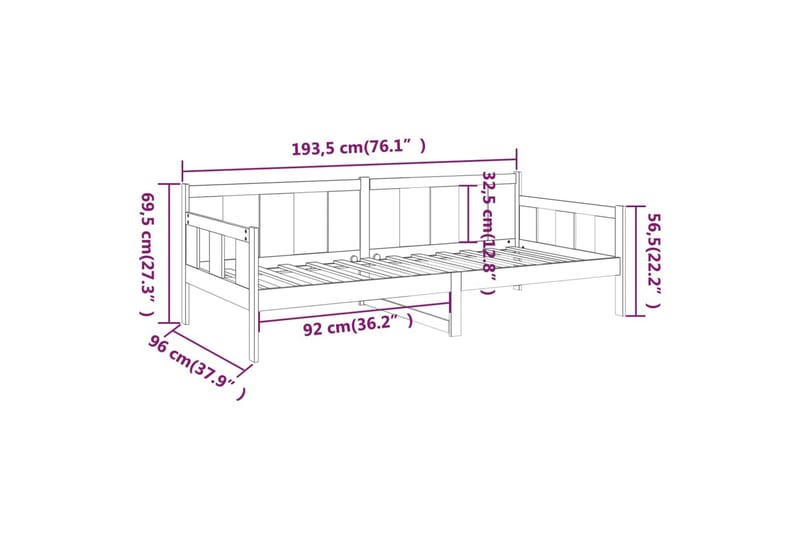 beBasic Dagseng honningbrun heltre furu 90x190 cm - Brun - Møbler - Senger - Sengeramme & sengestamme