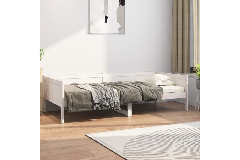 beBasic Dagseng hvit heltre furu 90x190 cm - Hvit - Møbler - Senger - Sengeramme & sengestamme