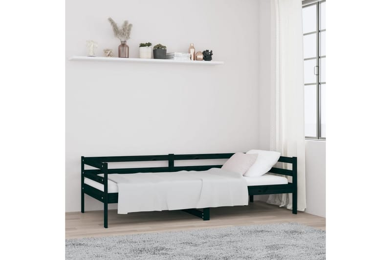 beBasic Dagseng svart 90x190 cm heltre furu - Svart - Møbler - Senger - Sengeramme & sengestamme