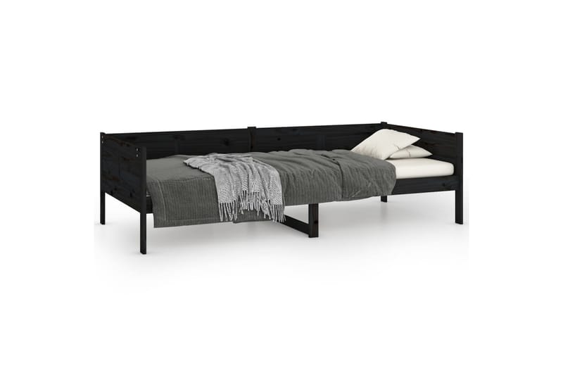 beBasic Dagseng svart heltre furu 90x190 cm - Svart - Møbler - Senger - Sengeramme & sengestamme