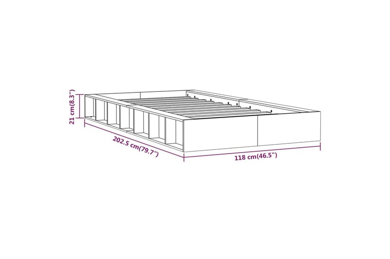 beBasic Sengeramme 100x200 cm heltre - Brun - Møbler - Senger - Sengeramme & sengestamme