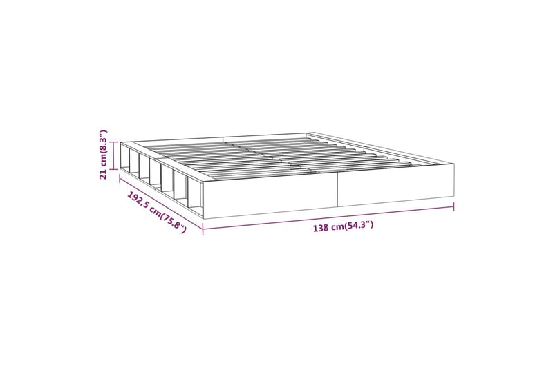 beBasic Sengeramme 120x190 cm 4FT Small Double heltre - Brun - Møbler - Senger - Sengeramme & sengestamme