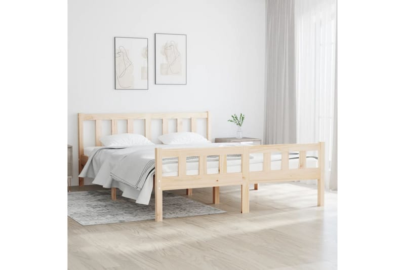 beBasic Sengeramme heltre 120x190 cm 4FT Small Double - Brun - Møbler - Senger - Sengeramme & sengestamme