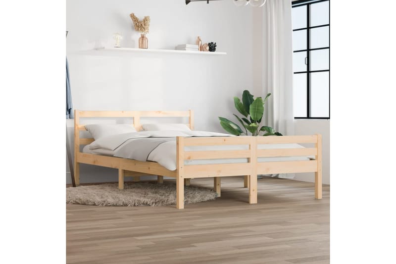 beBasic Sengeramme heltre 120x190 cm 4FT Small Double - Brun - Møbler - Senger - Sengeramme & sengestamme