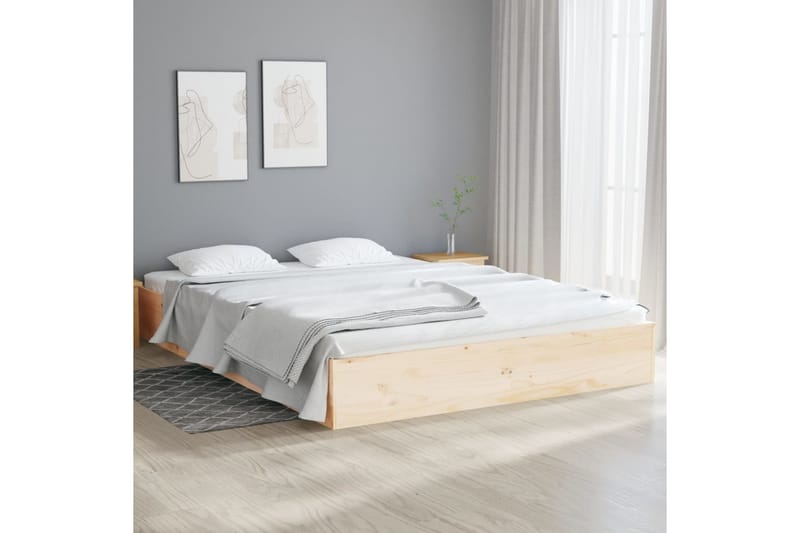 beBasic Sengeramme heltre 135x190 cm 4FT6 Double - Brun - Møbler - Senger - Sengeramme & sengestamme