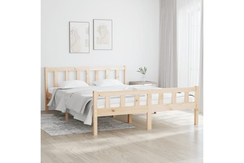 beBasic Sengeramme heltre 150x200 cm 5FT King Size - Brun - Møbler - Senger - Sengeramme & sengestamme