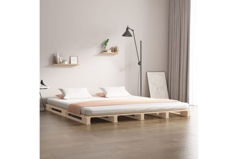 beBasic Sengeramme heltre furu 150x200 cm 5FT King Size - Brun - Møbler - Senger - Sengeramme & sengestamme