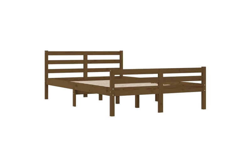 beBasic Sengeramme honningbrun heltre 135x190 cm 4FT6 Double - Brun - Møbler - Senger - Sengeramme & sengestamme