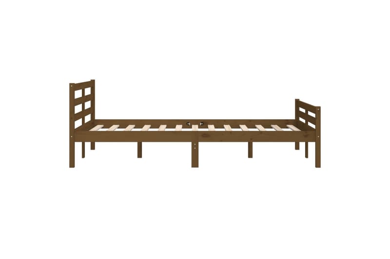 beBasic Sengeramme honningbrun heltre 135x190 cm 4FT6 Double - Brun - Møbler - Senger - Sengeramme & sengestamme