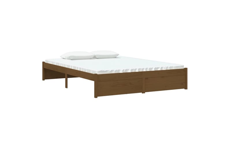 beBasic Sengeramme honningbrun heltre 135x190 cm 4FT6 Double - Brun - Møbler - Senger - Sengeramme & sengestamme