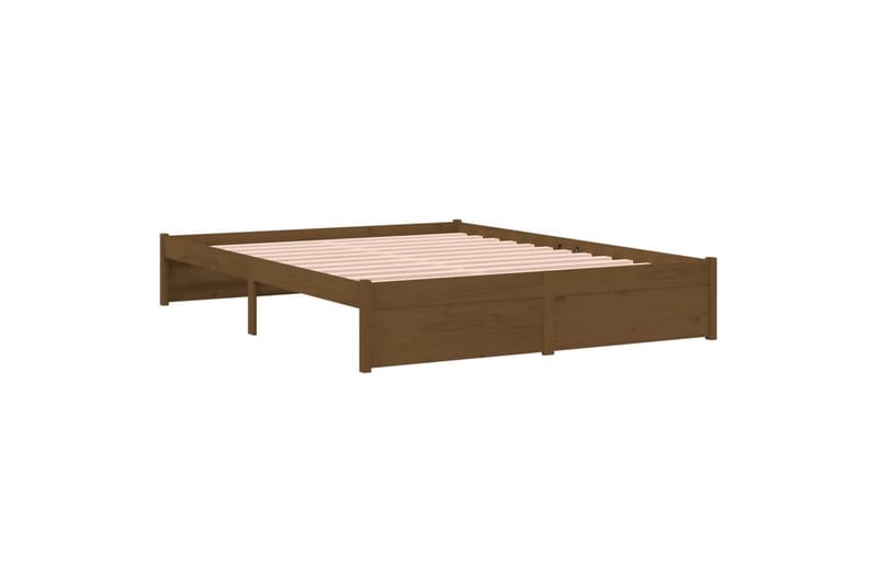 beBasic Sengeramme honningbrun heltre 135x190 cm 4FT6 Double - Brun - Møbler - Senger - Sengeramme & sengestamme