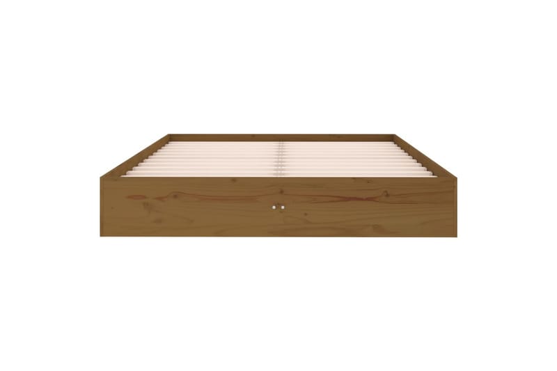 beBasic Sengeramme honningbrun heltre 135x190 cm 4FT6 Double - Brun - Møbler - Senger - Sengeramme & sengestamme