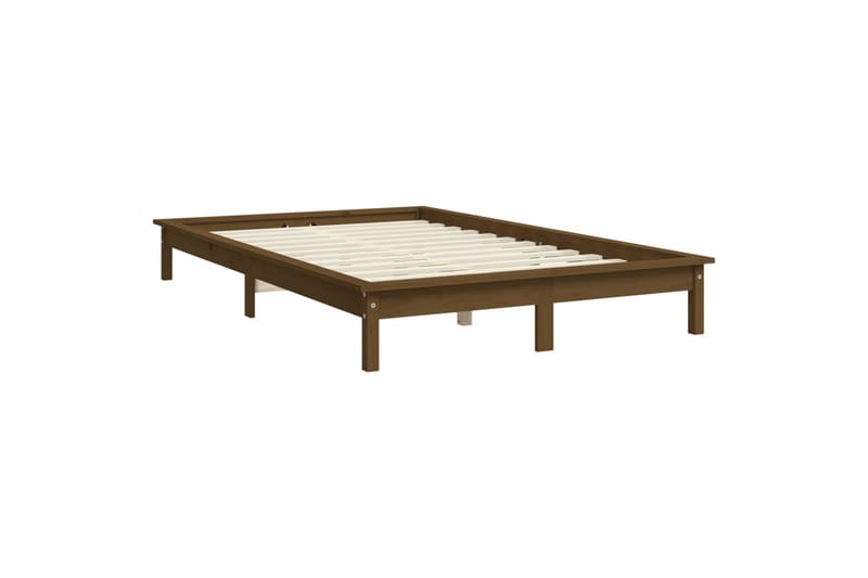 beBasic Sengeramme honningbrun heltre 135x190 cm 4FT6 Double - Brun - Møbler - Senger - Sengeramme & sengestamme