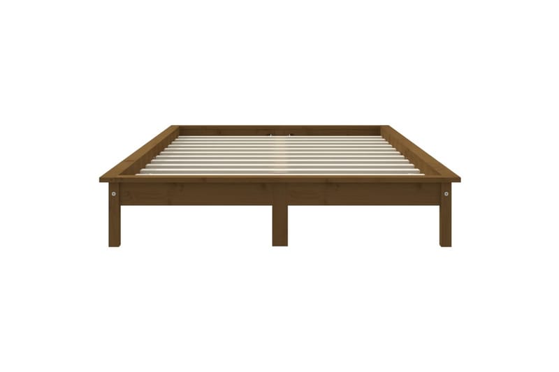 beBasic Sengeramme honningbrun heltre 135x190 cm 4FT6 Double - Brun - Møbler - Senger - Sengeramme & sengestamme