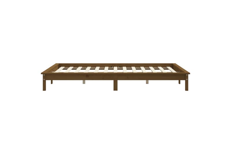 beBasic Sengeramme honningbrun heltre 135x190 cm 4FT6 Double - Brun - Møbler - Senger - Sengeramme & sengestamme