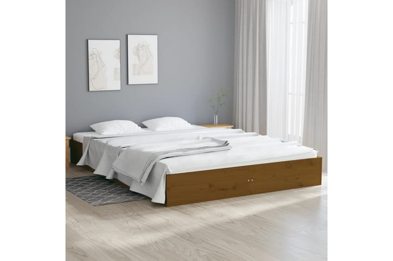 beBasic Sengeramme honningbrun heltre 150x200 cm 5FT King Size - Brun - Møbler - Senger - Sengeramme & sengestamme