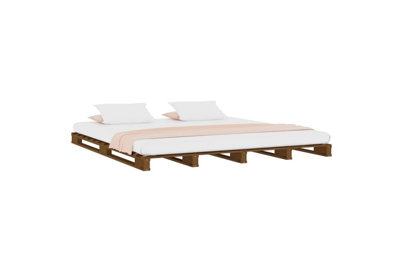 beBasic Sengeramme honningbrun heltre furu 150x200 cm 5FT King Size - Brun - Møbler - Senger - Sengeramme & sengestamme