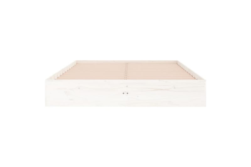 beBasic Sengeramme hvit heltre 135x190 cm 4FT6 Double - Hvit - Møbler - Senger - Sengeramme & sengestamme