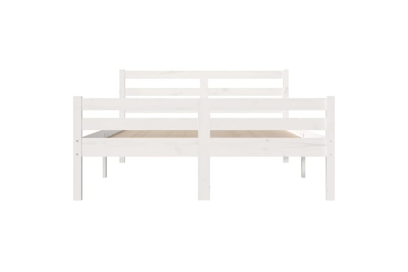 beBasic Sengeramme hvit heltre 135x190 cm 4FT6 Double - Hvit - Møbler - Senger - Sengeramme & sengestamme