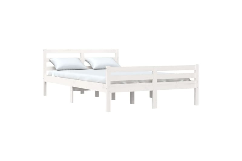 beBasic Sengeramme hvit heltre 135x190 cm 4FT6 Double - Hvit - Møbler - Senger - Sengeramme & sengestamme